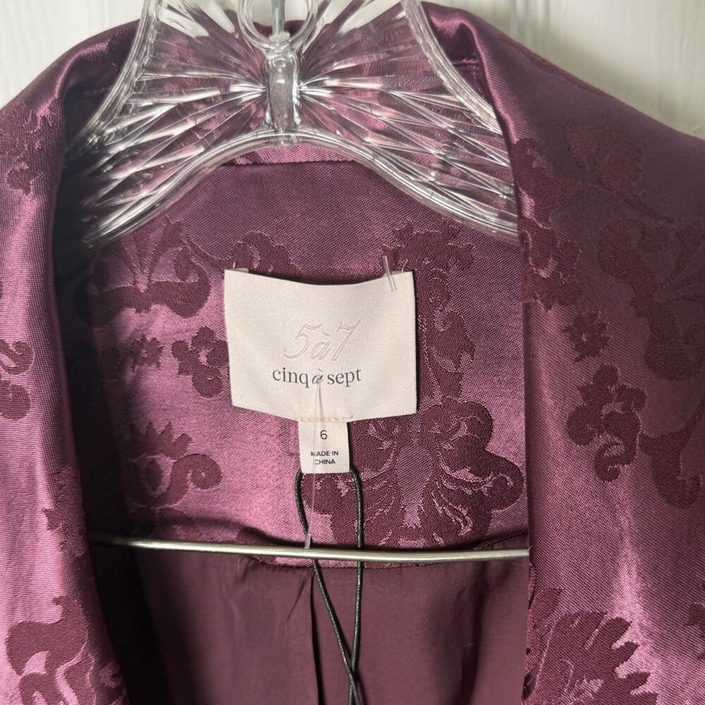 cinq a sept Mauve Floral Jacquard Blazer - Picture 7 of 9